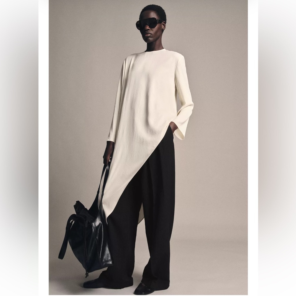 ZARA ZW COLLECTION ASYMMETRIC FLOWY BLOUSE